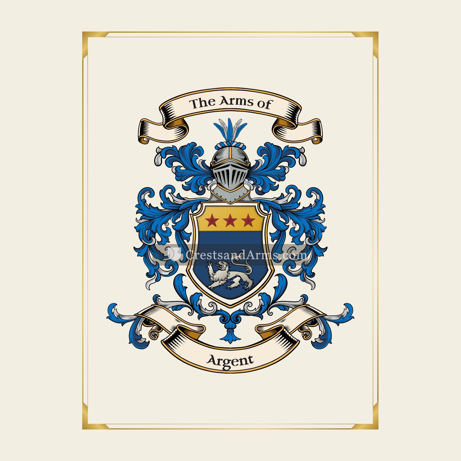 With gold border