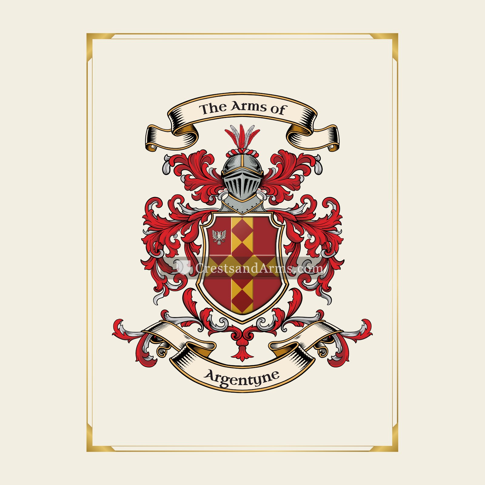 With gold border