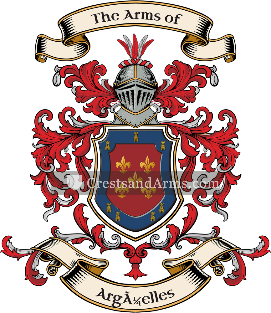The Argüelles coat of arms, drawn from the recorded blazon