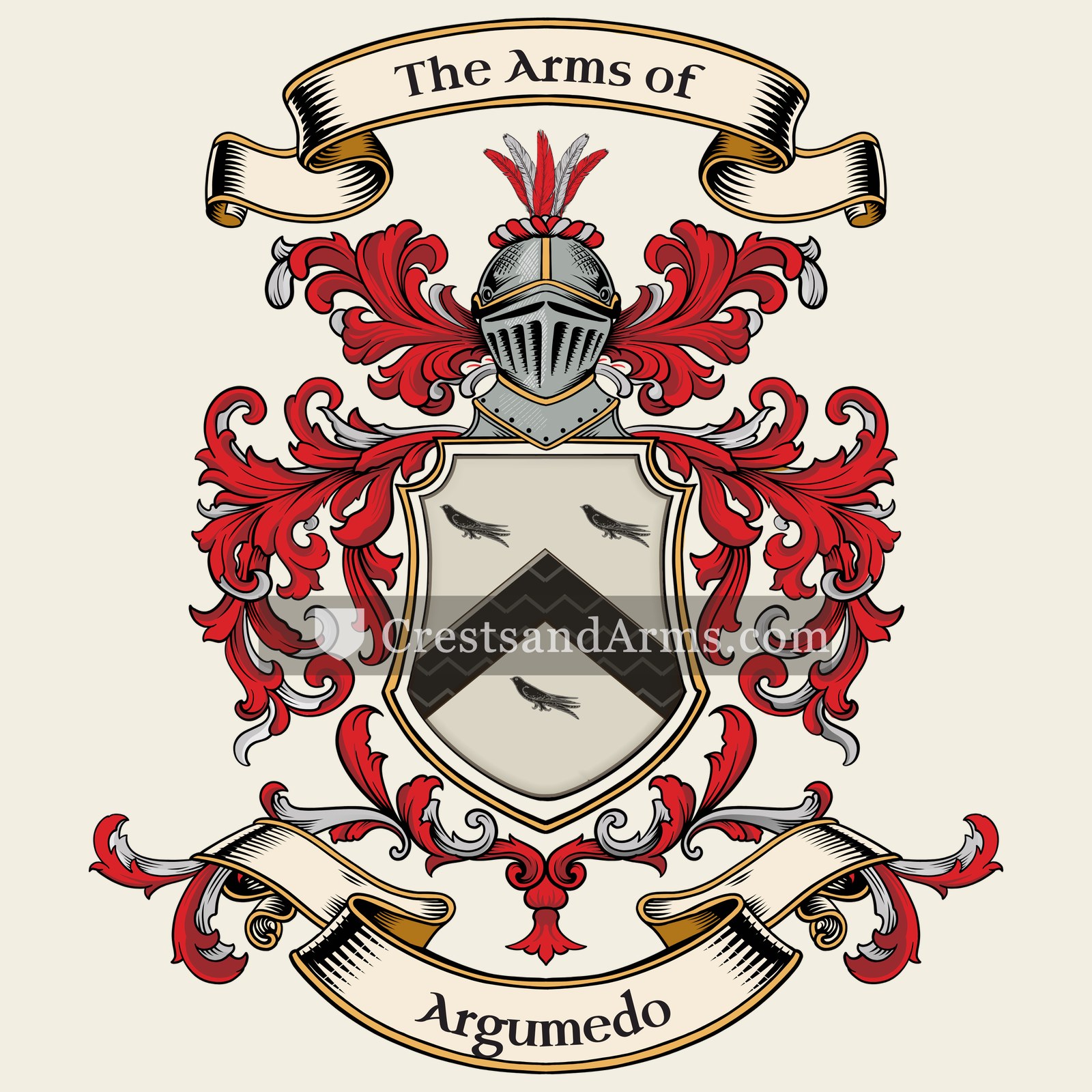 The Argumedo coat of arms, drawn from the recorded blazon