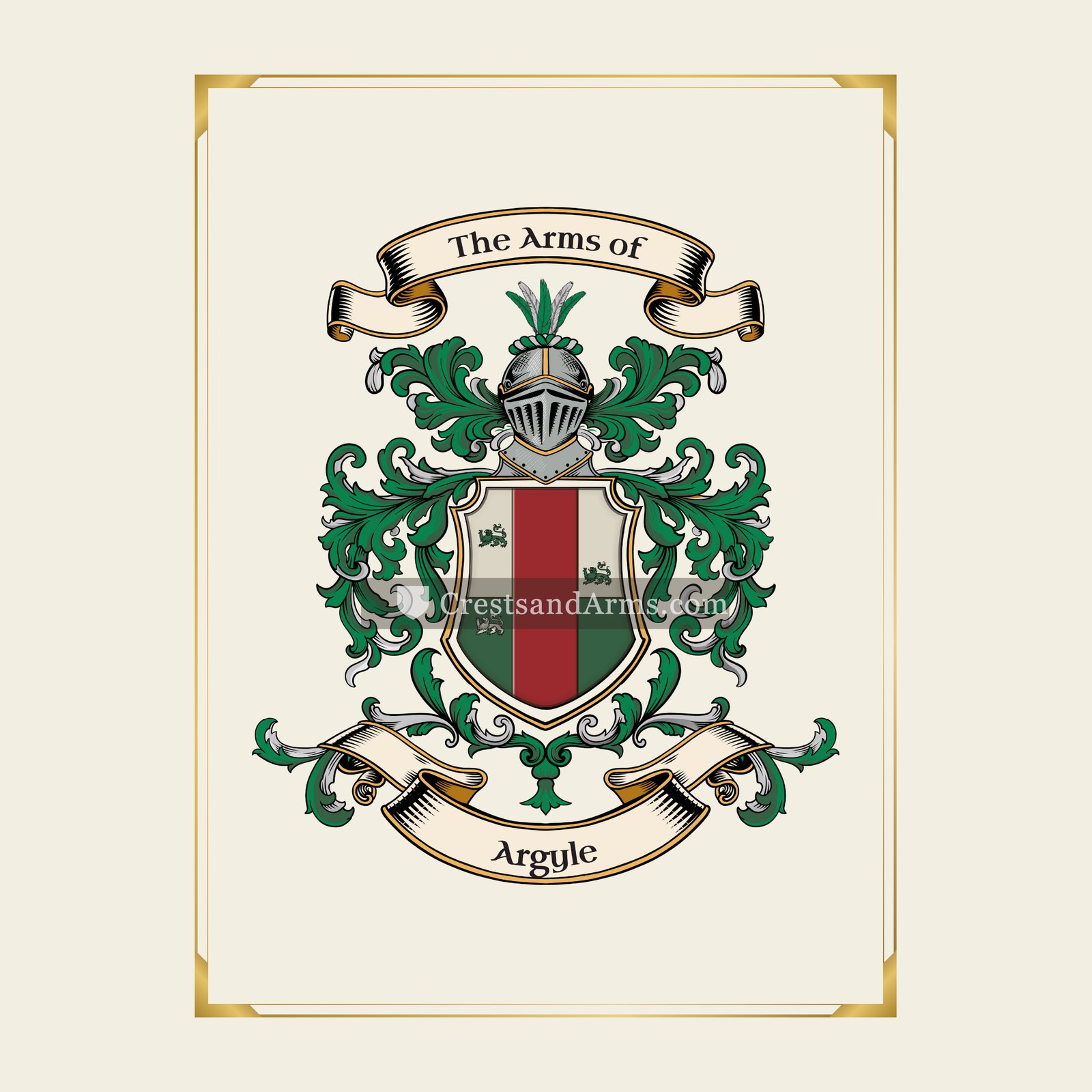 With gold border