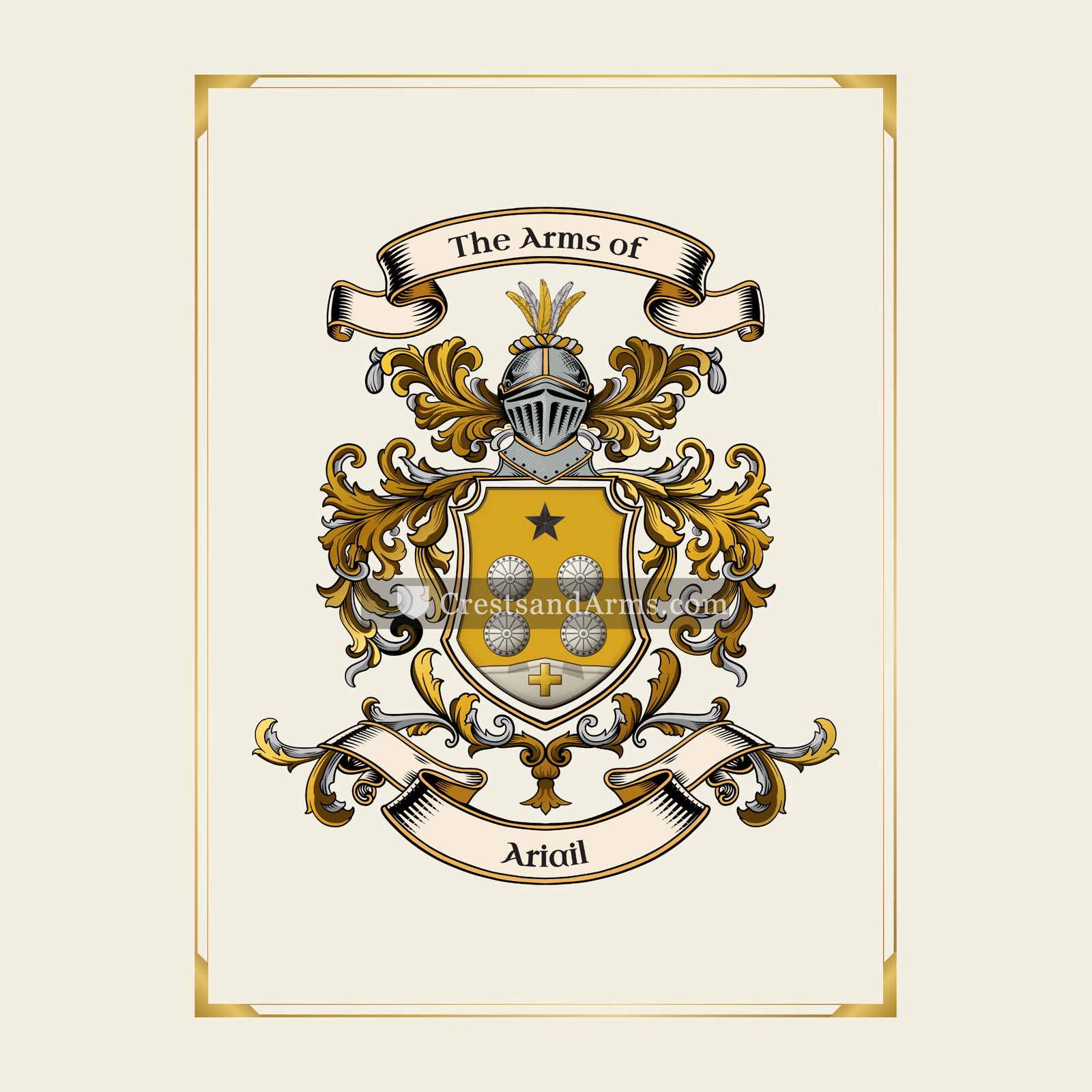 With gold border