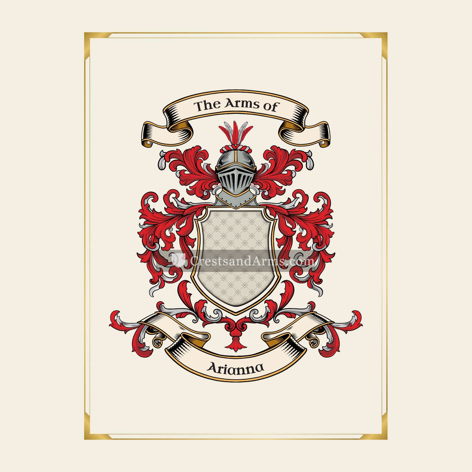 With gold border