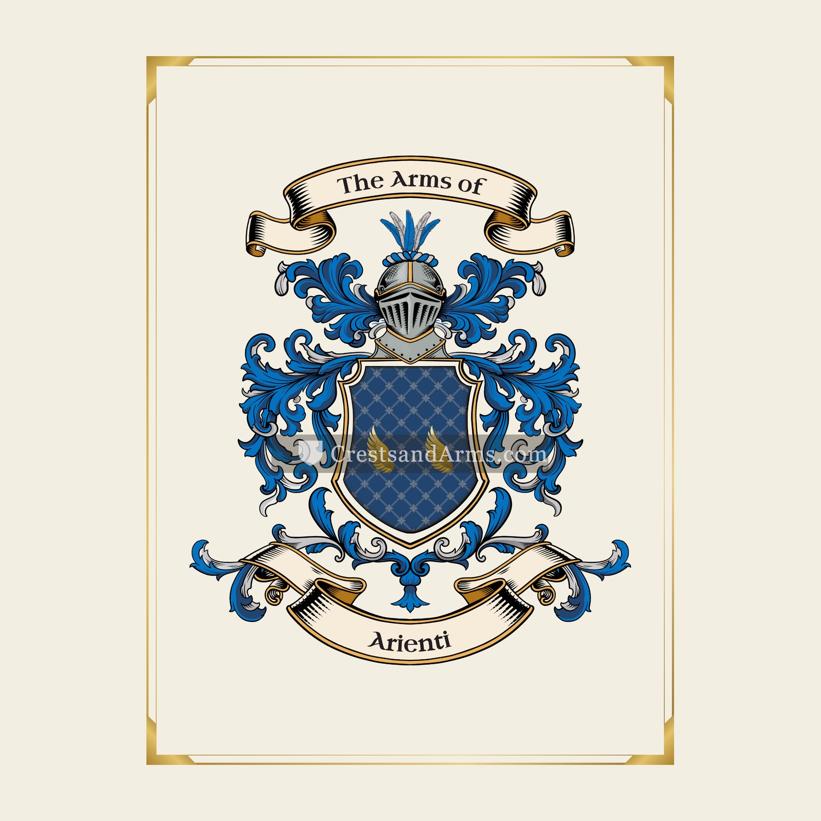 With gold border