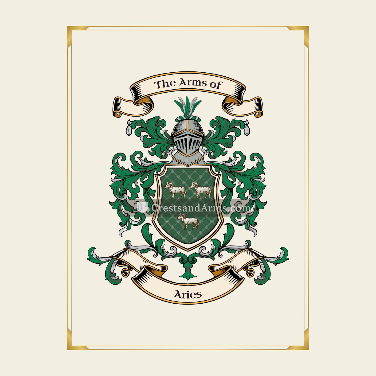 With gold border