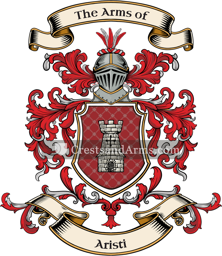 The Aristi coat of arms, drawn from the recorded blazon