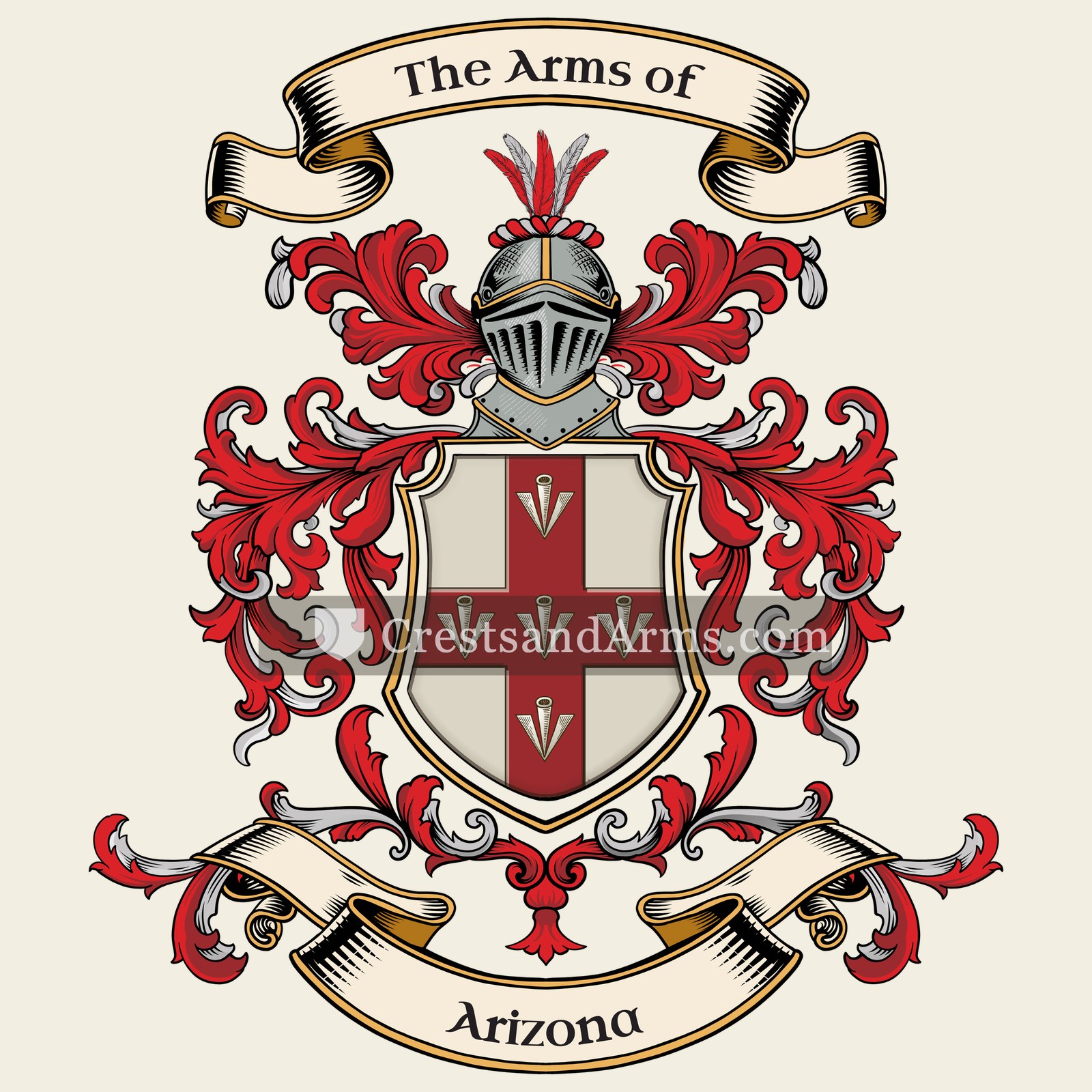 The Arizona coat of arms, drawn from the recorded blazon