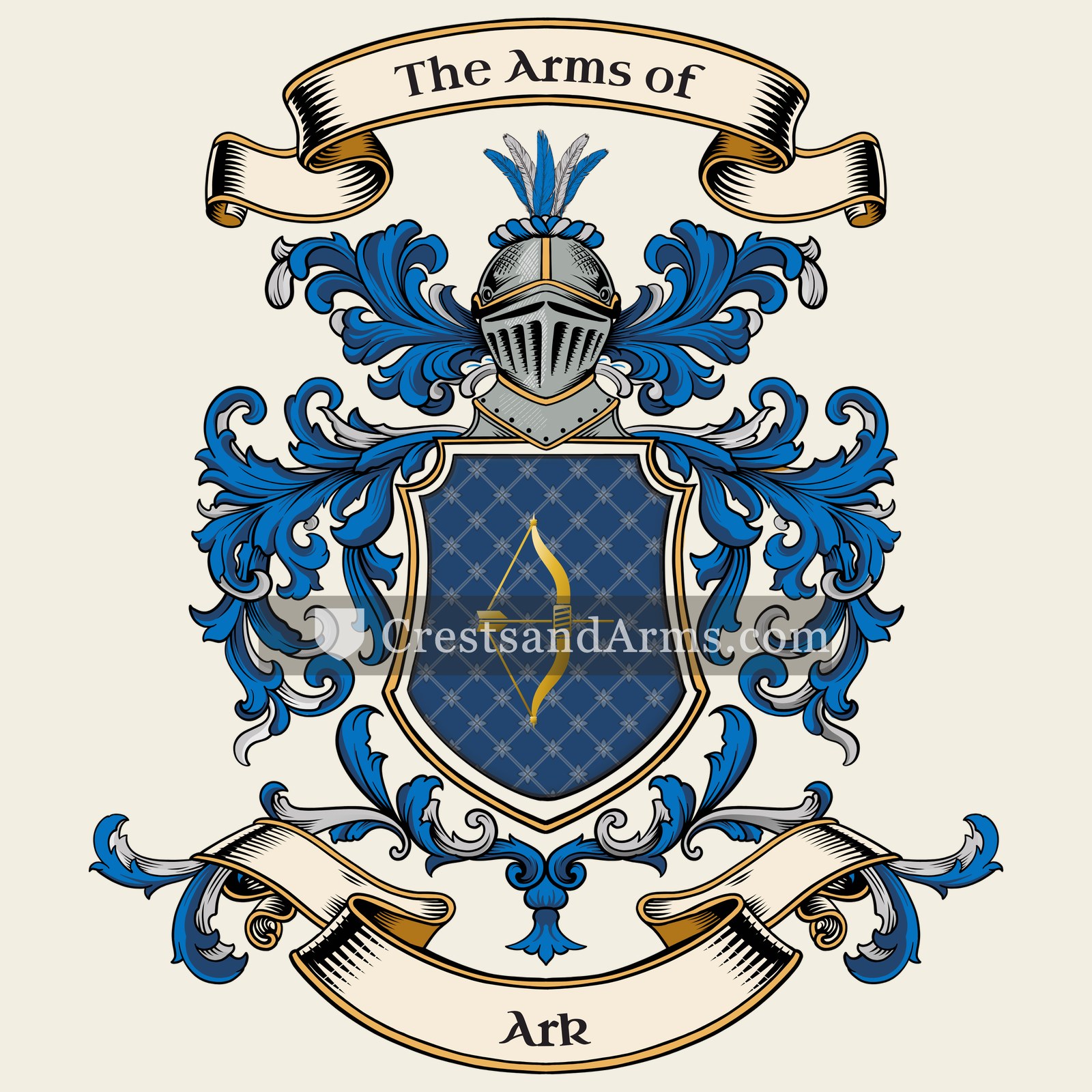 The Ark coat of arms, drawn from the recorded blazon
