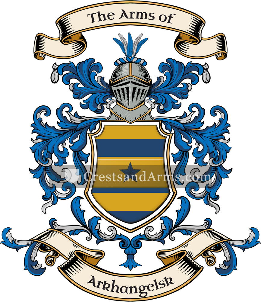 The Arkhangelsk coat of arms, drawn from the recorded blazon