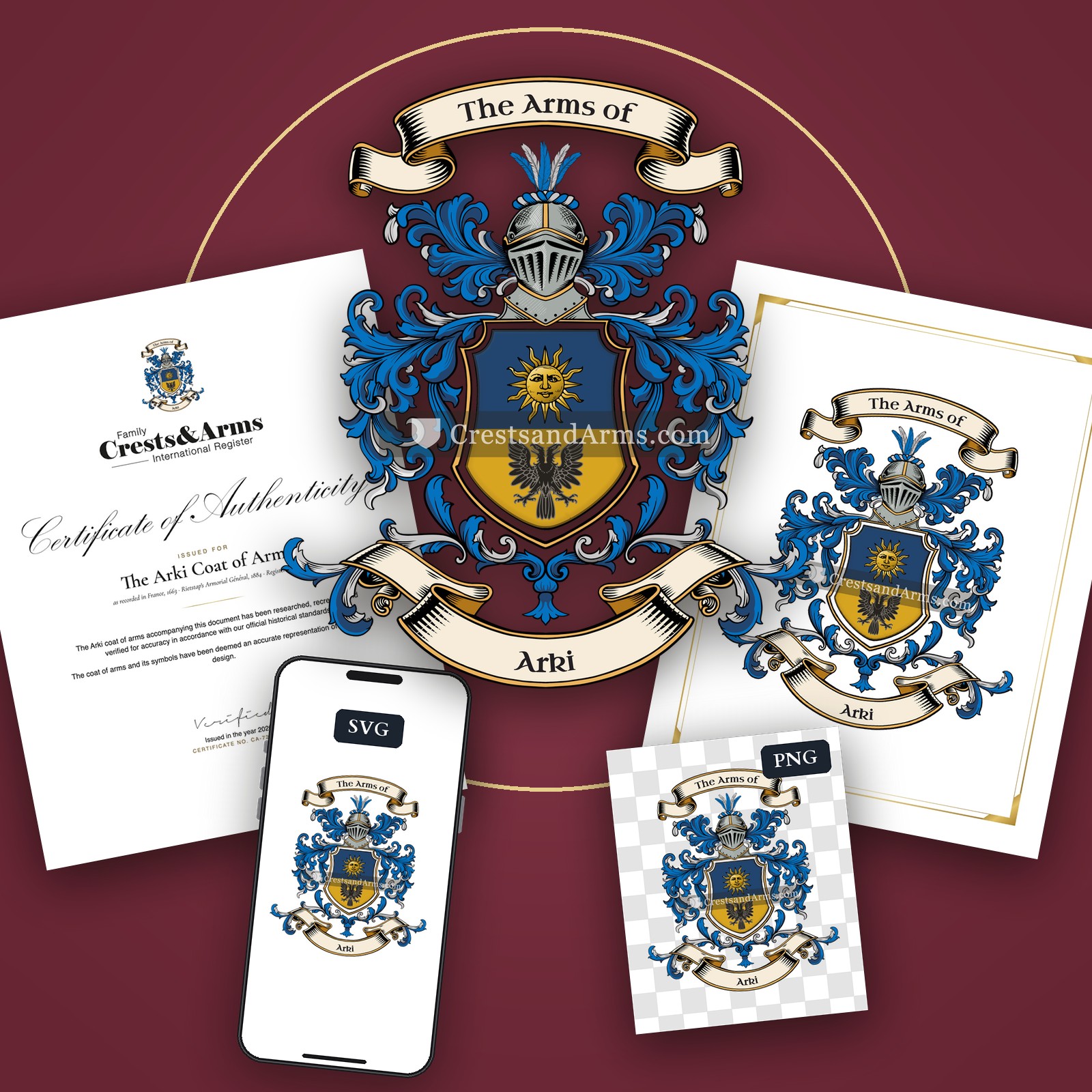 The Arki arms on the coat of arms — digital pack