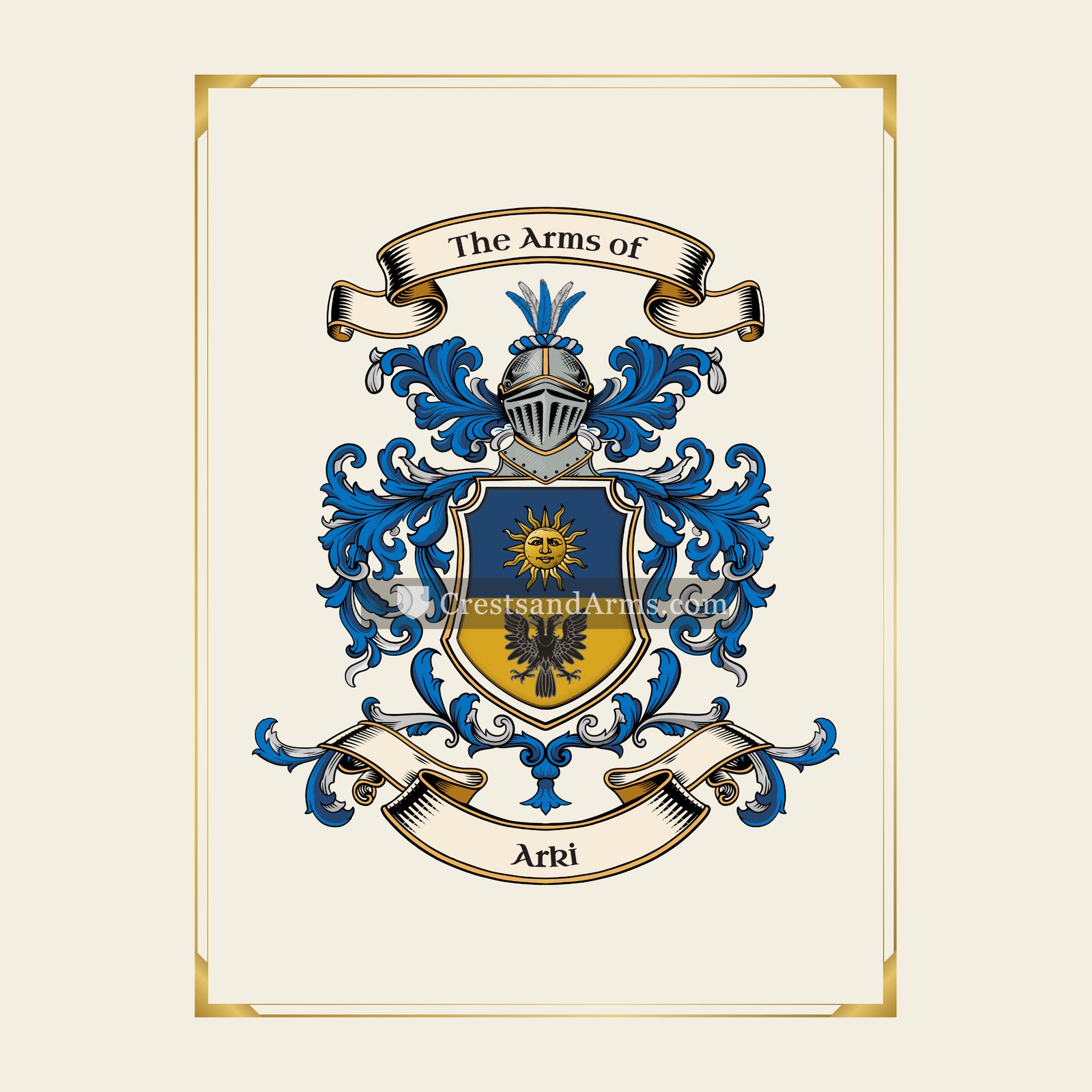 With gold border
