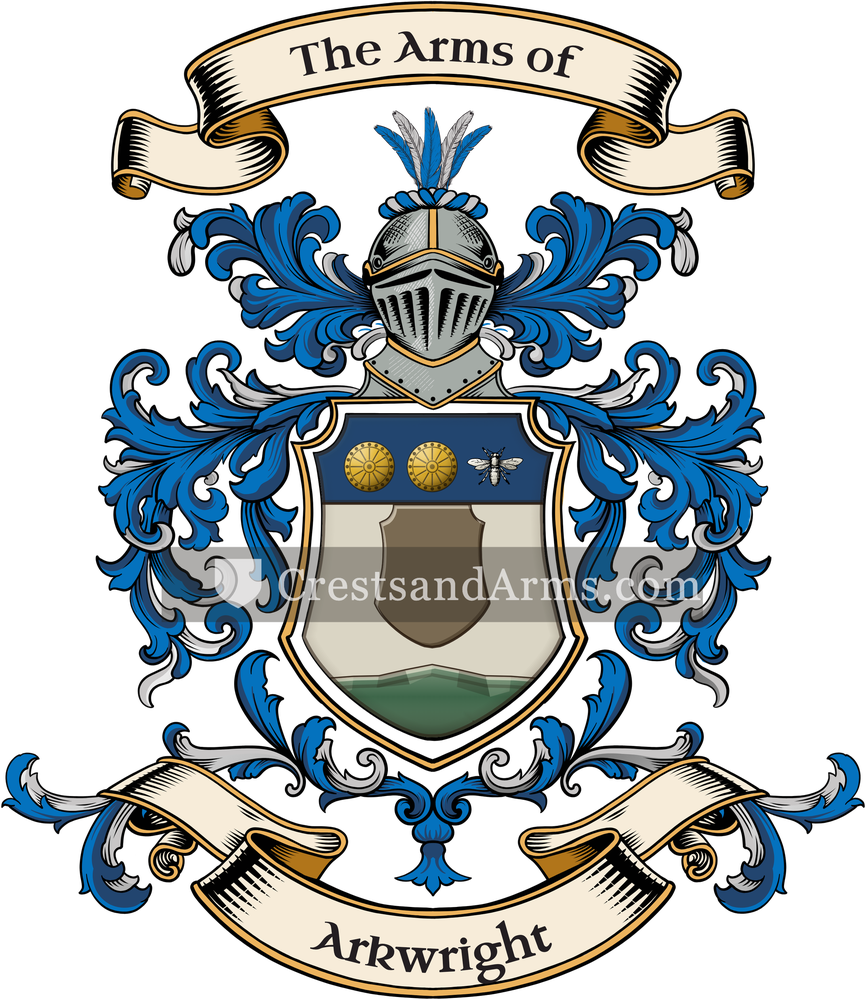The Arkwright coat of arms, drawn from the recorded blazon