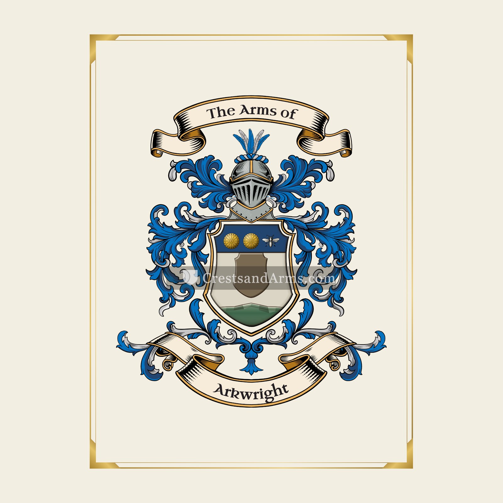 With gold border