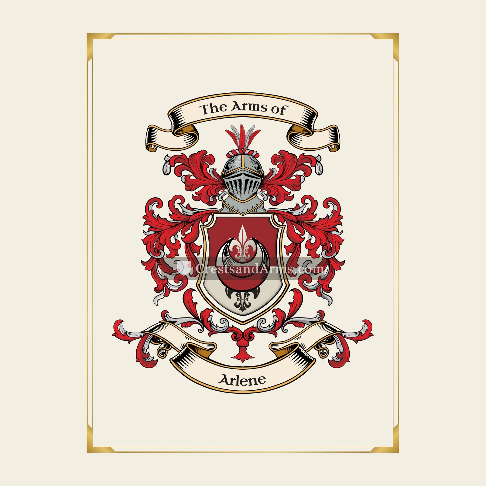 With gold border