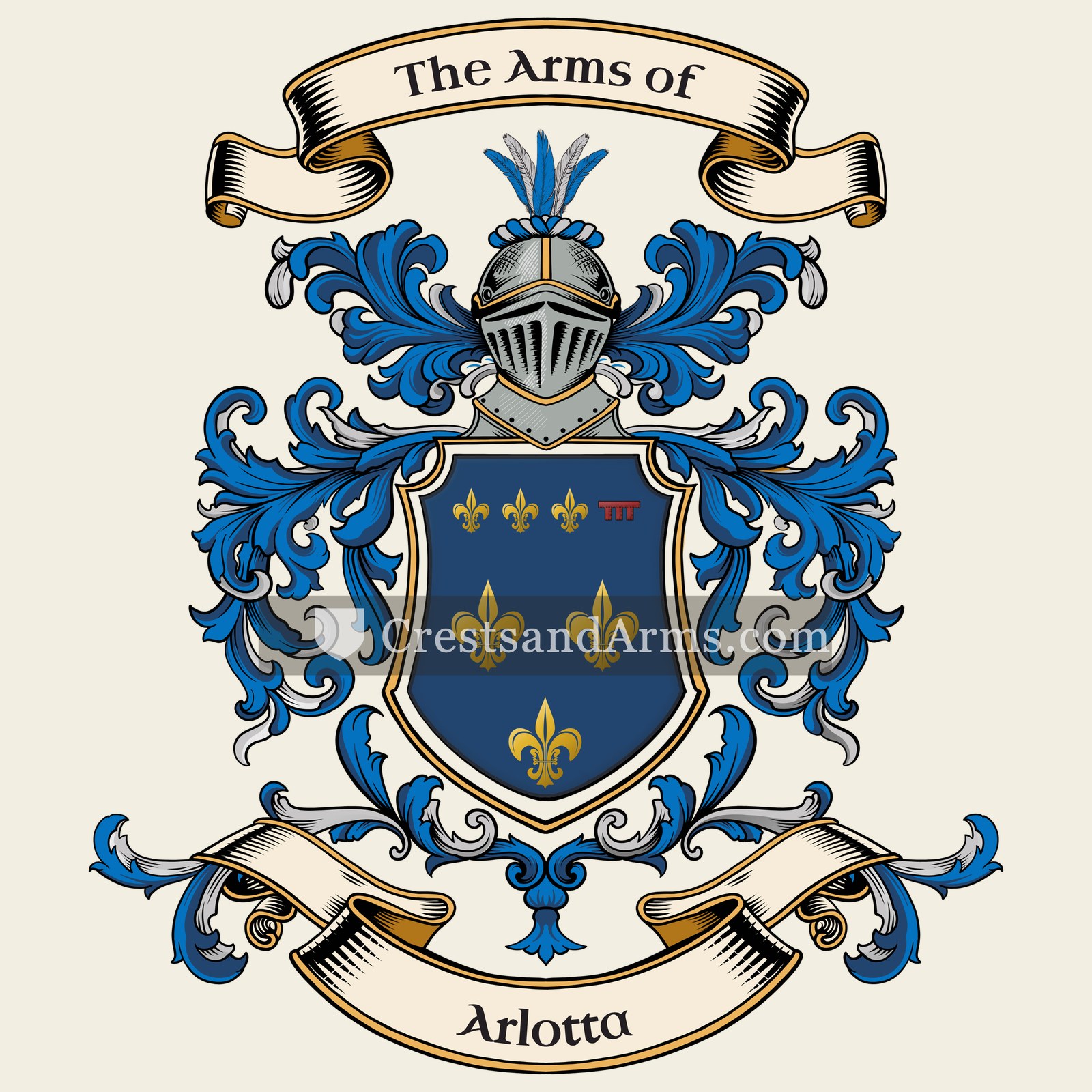 The Arlotta coat of arms, drawn from the recorded blazon