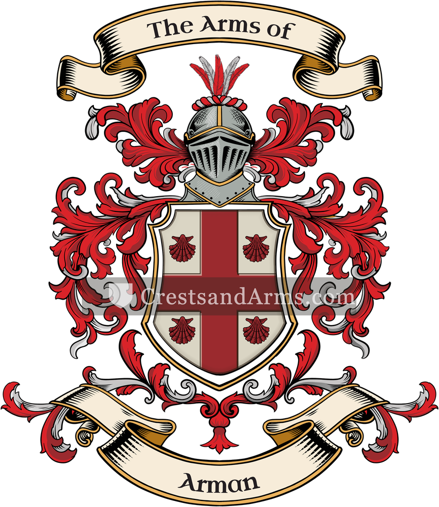 The Arman coat of arms, drawn from the recorded blazon