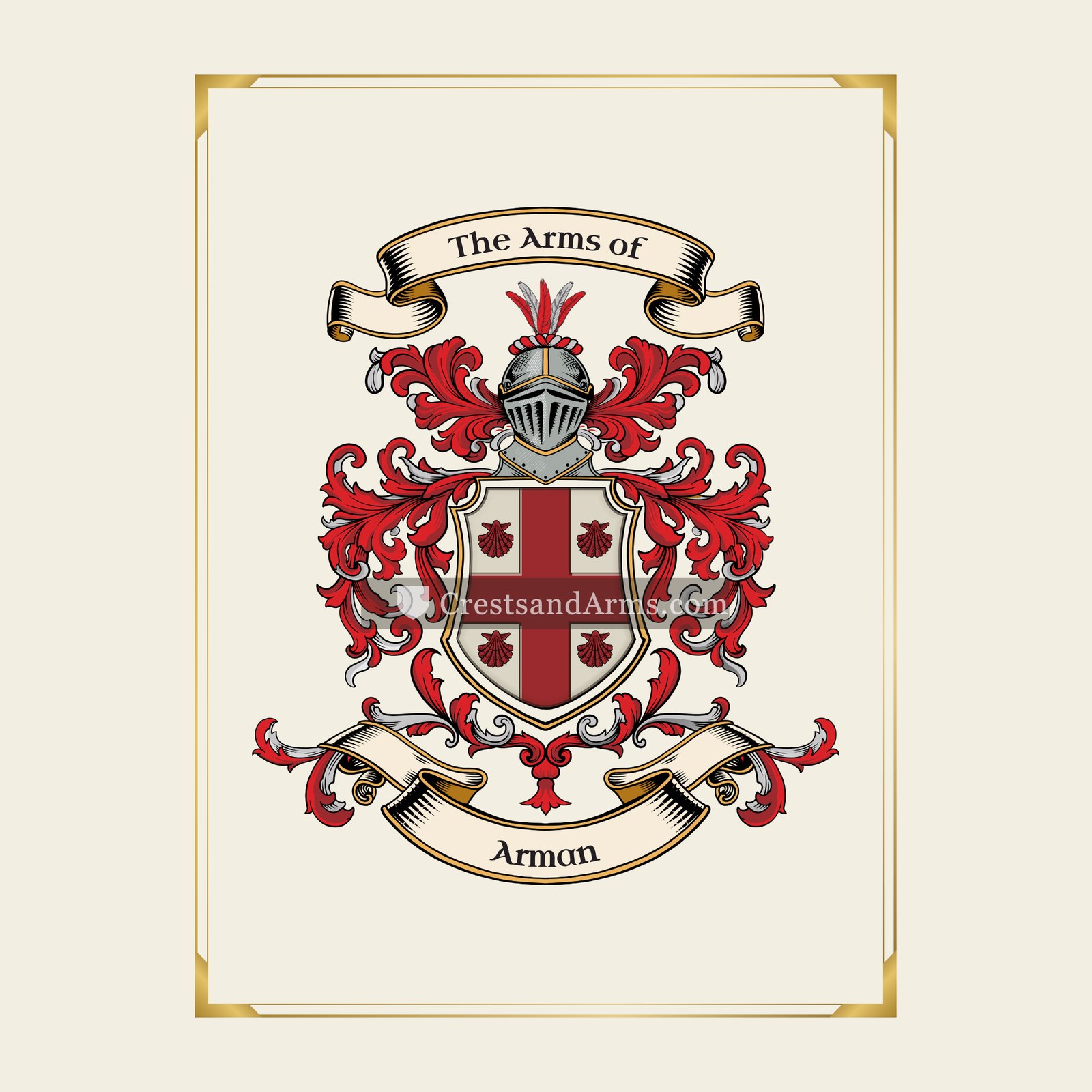 With gold border