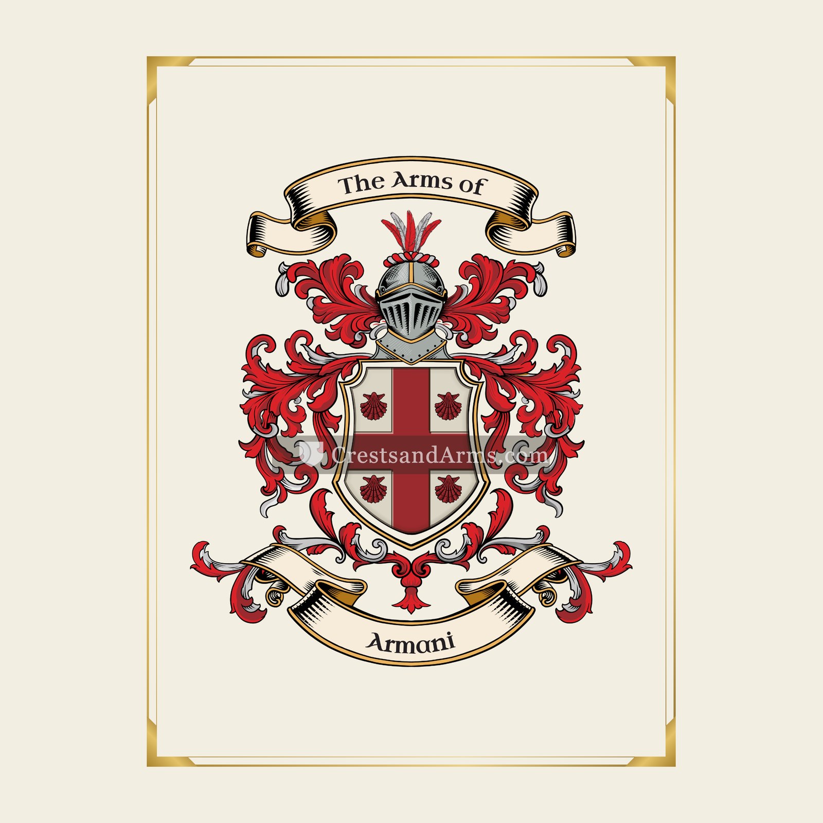 With gold border