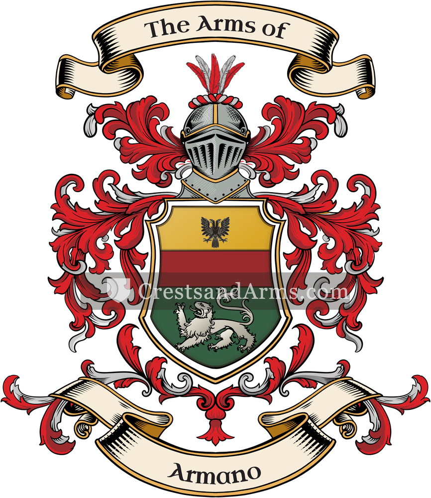 The Armano coat of arms, drawn from the recorded blazon