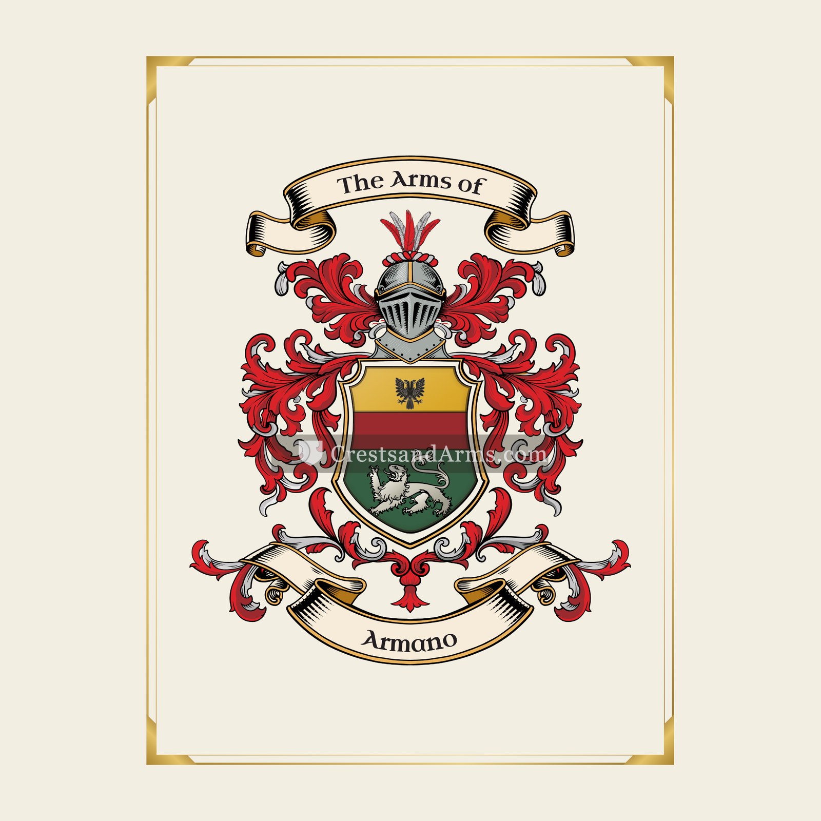 With gold border