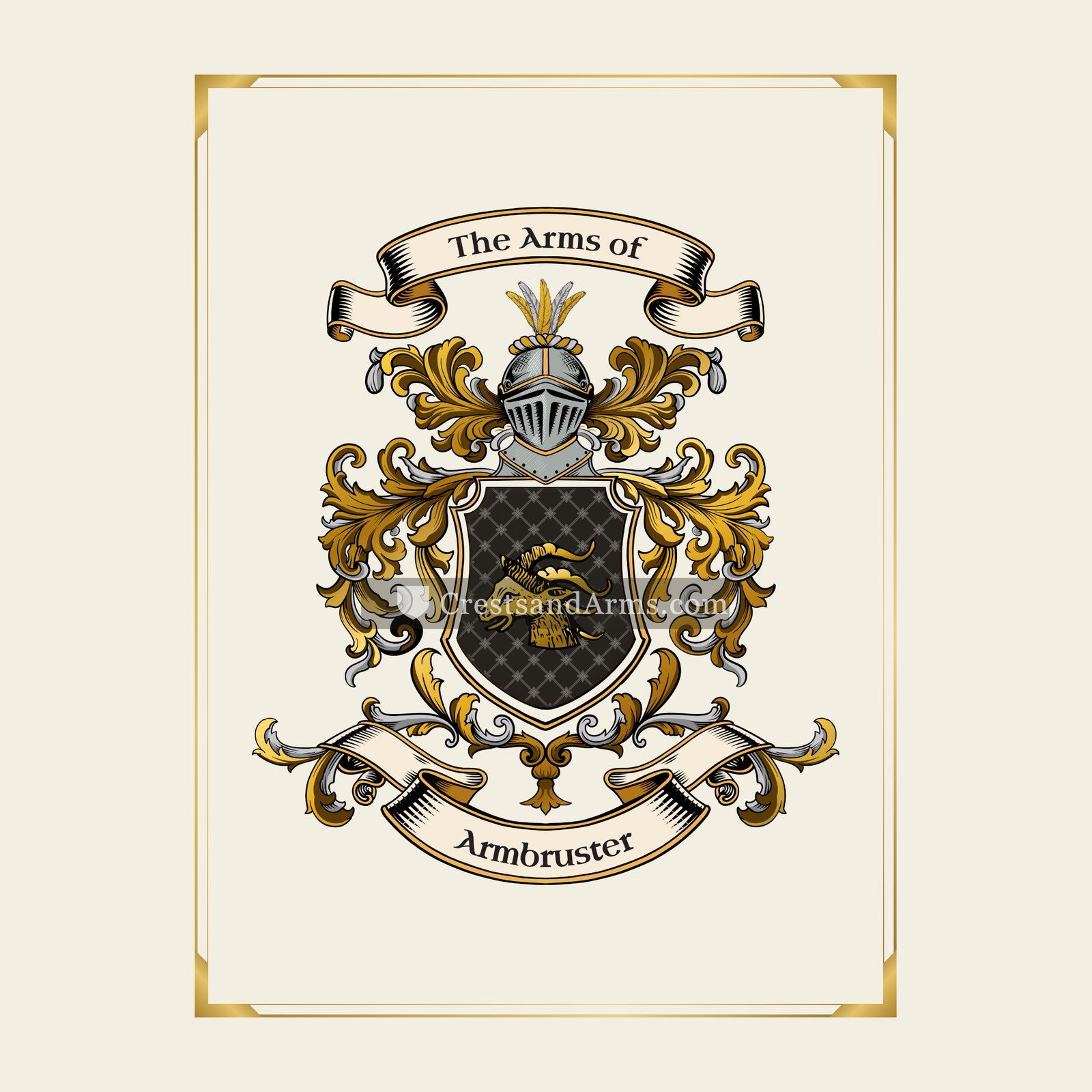 With gold border