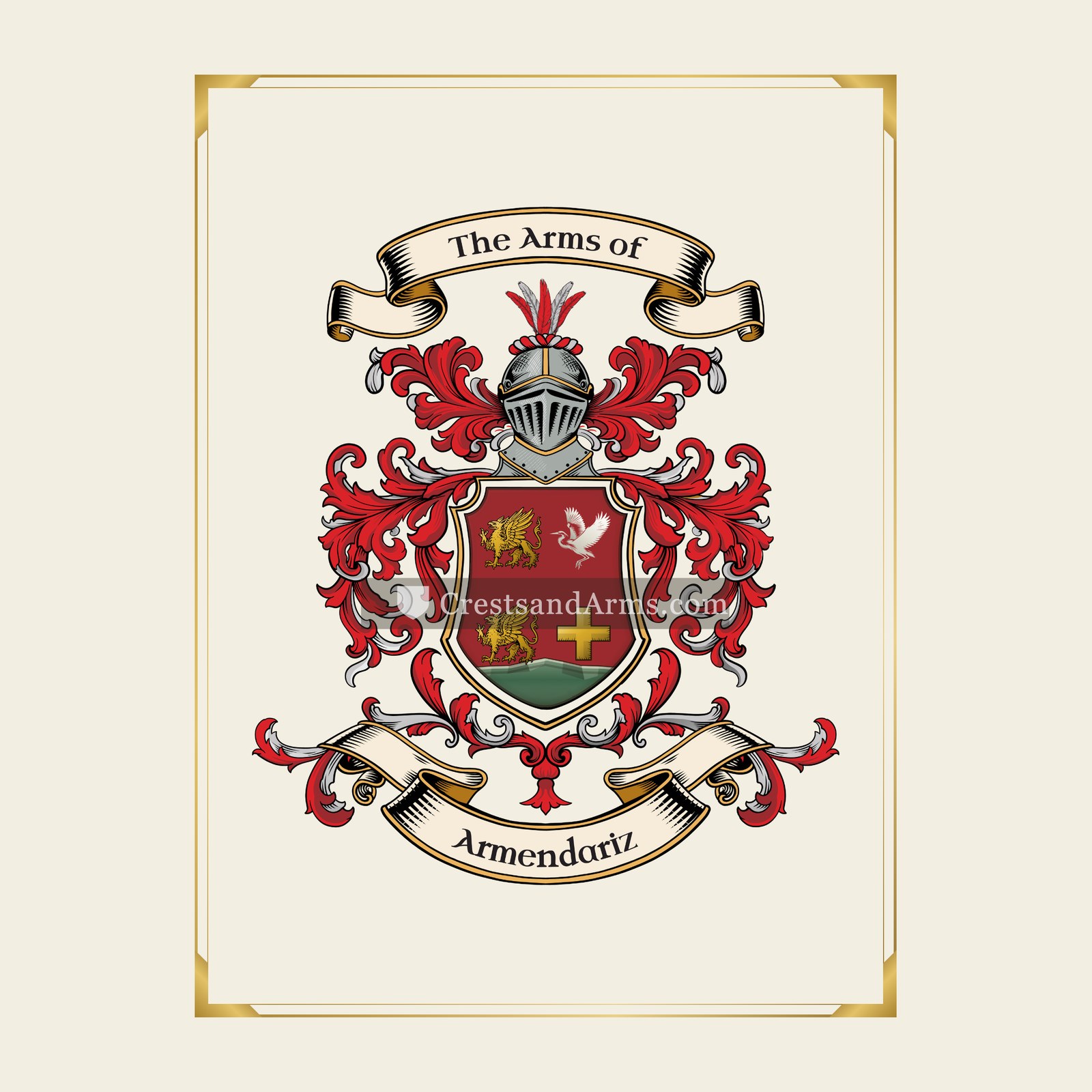 With gold border
