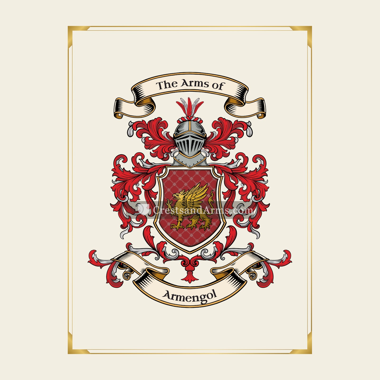 With gold border