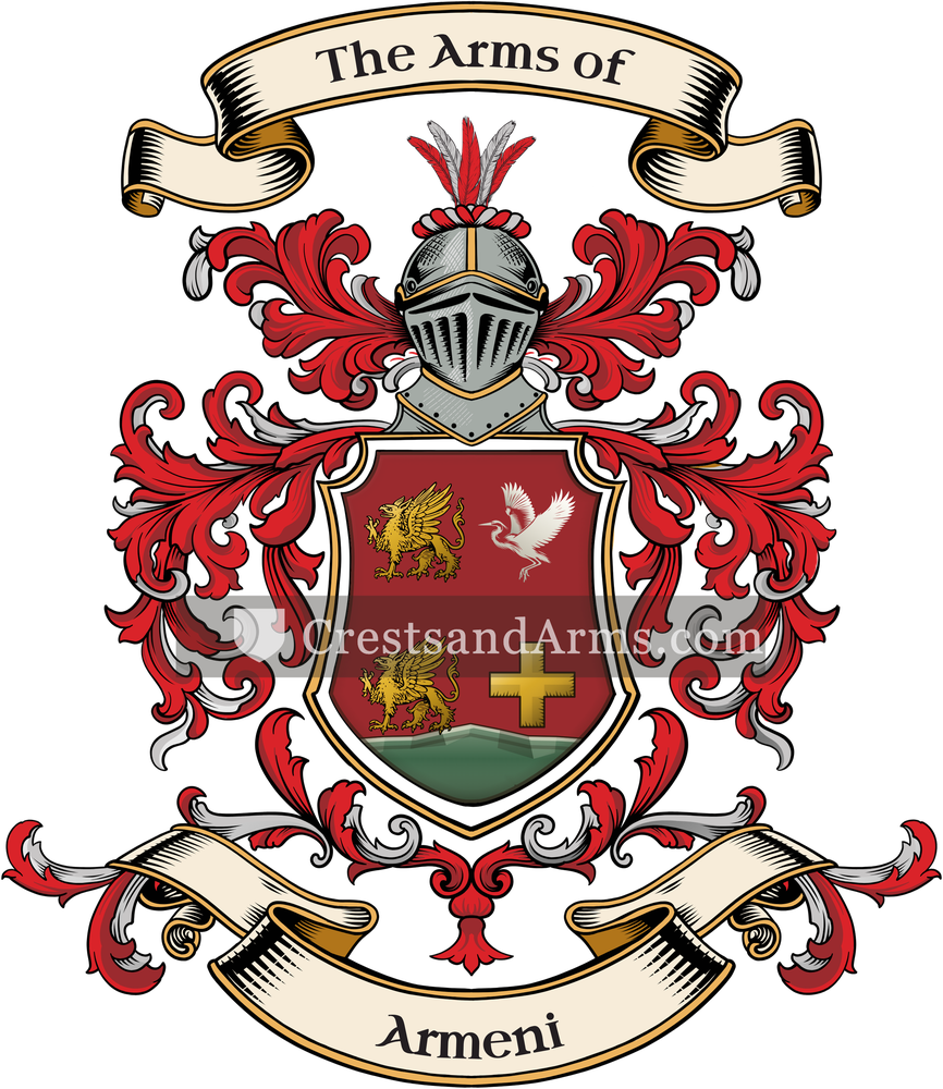 The Armeni coat of arms, drawn from the recorded blazon
