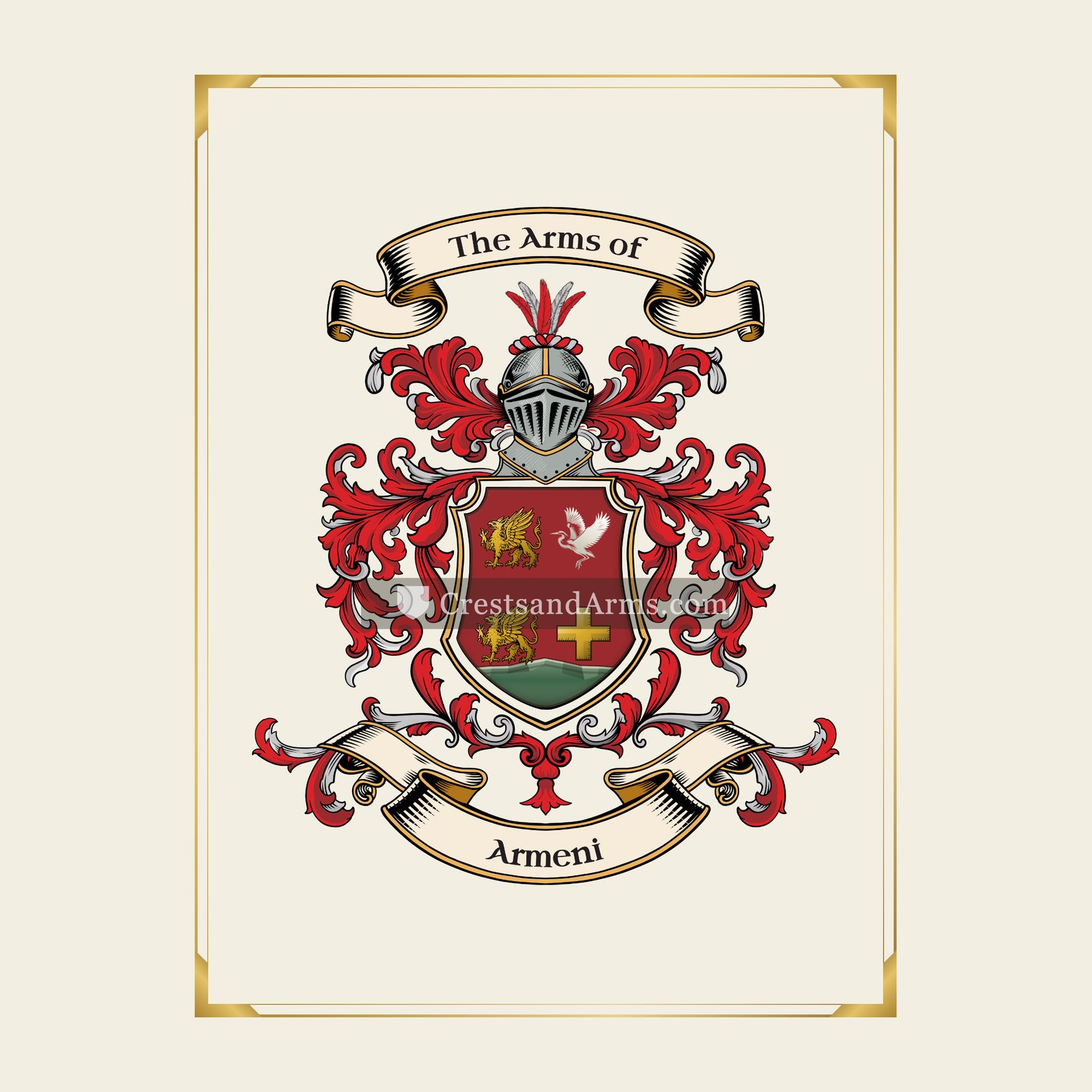 With gold border