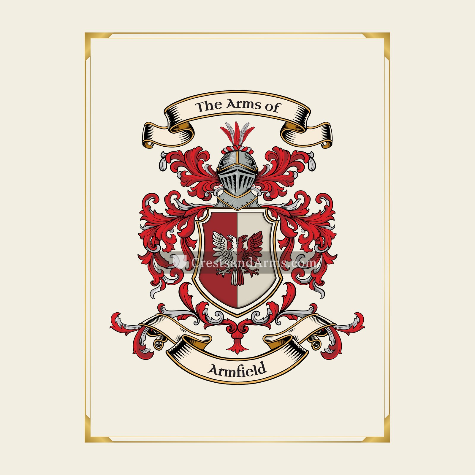 With gold border