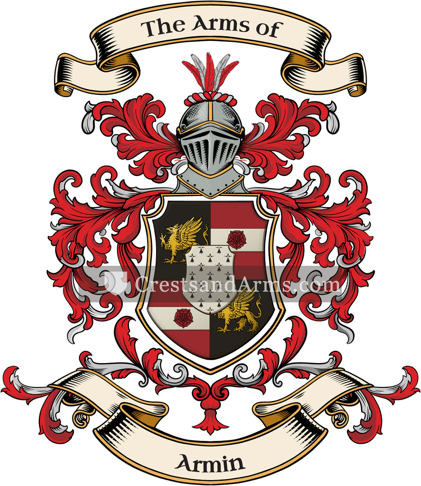The Armin coat of arms, drawn from the recorded blazon
