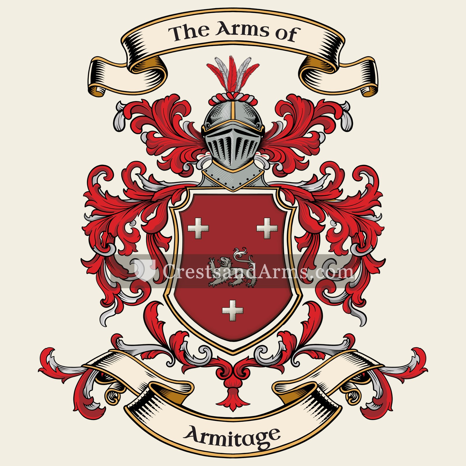 The Armitage coat of arms, drawn from the recorded blazon