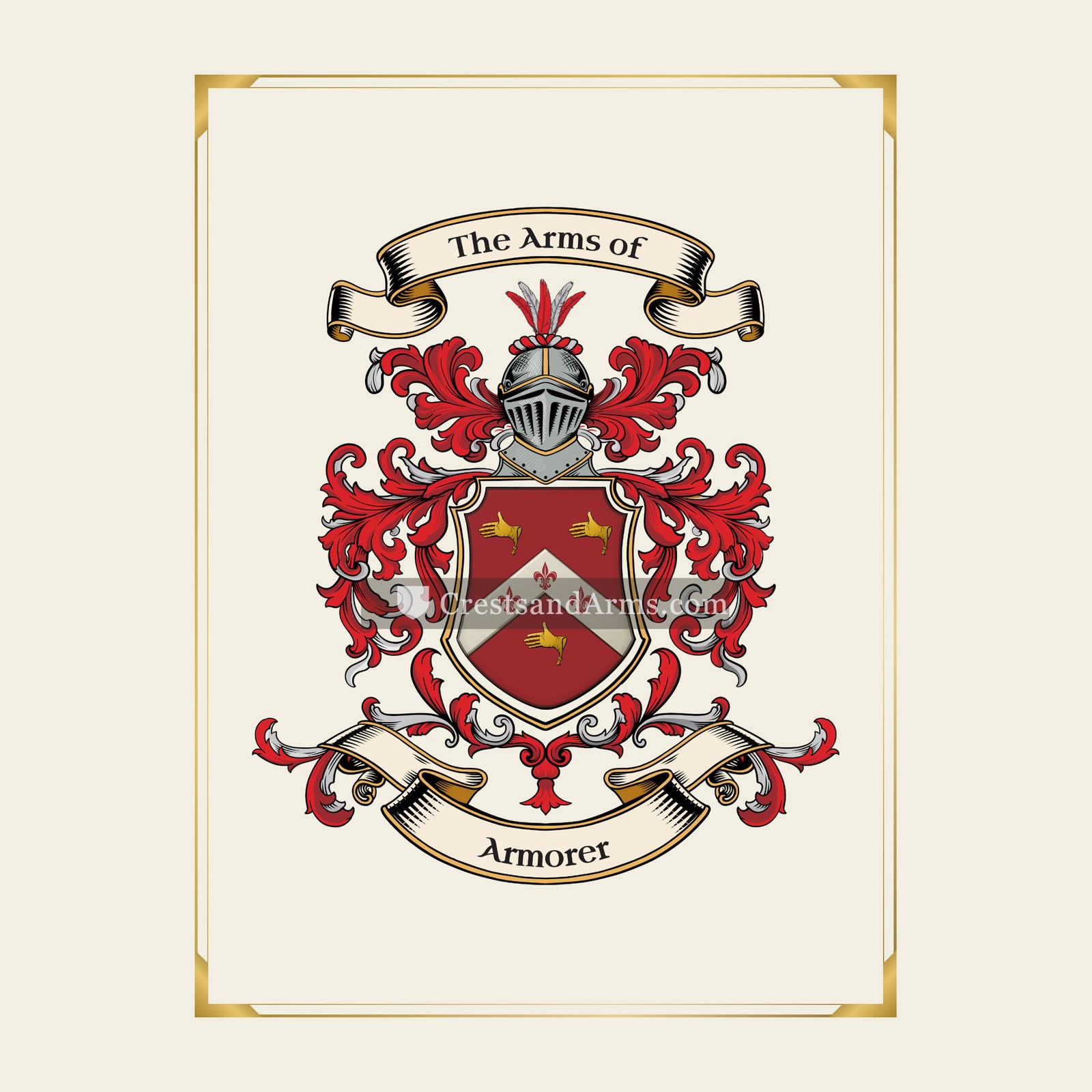 With gold border