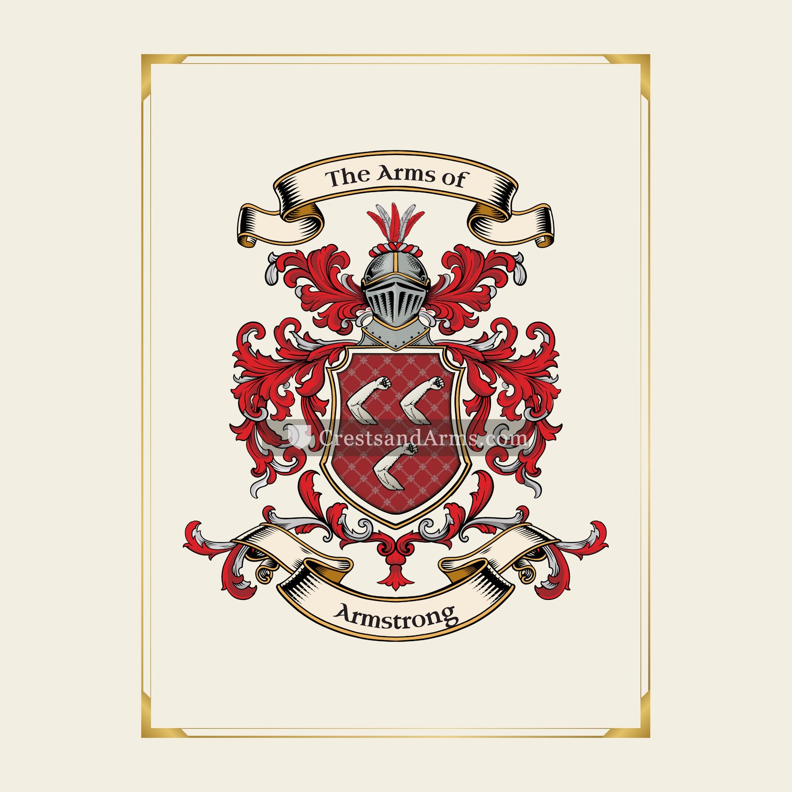 With gold border