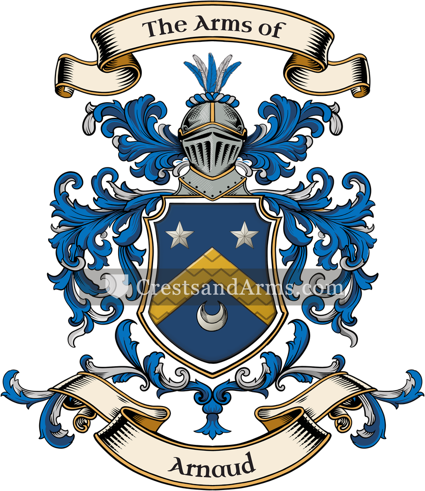 The Arnaud coat of arms, drawn from the recorded blazon