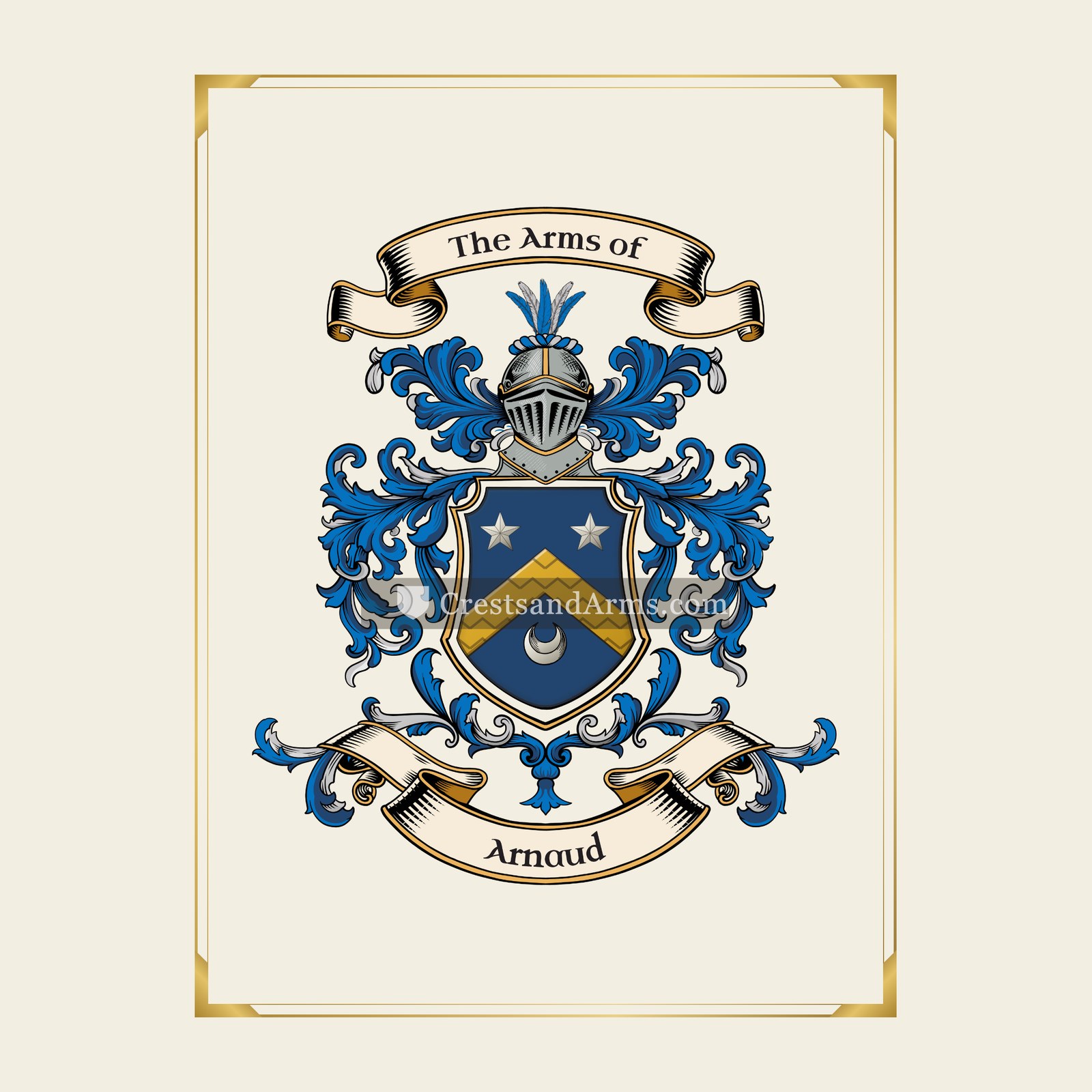 With gold border