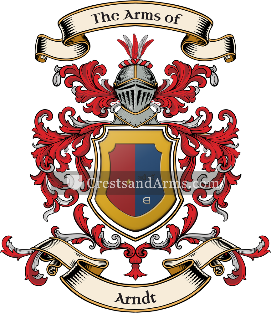 The Arndt coat of arms, drawn from the recorded blazon