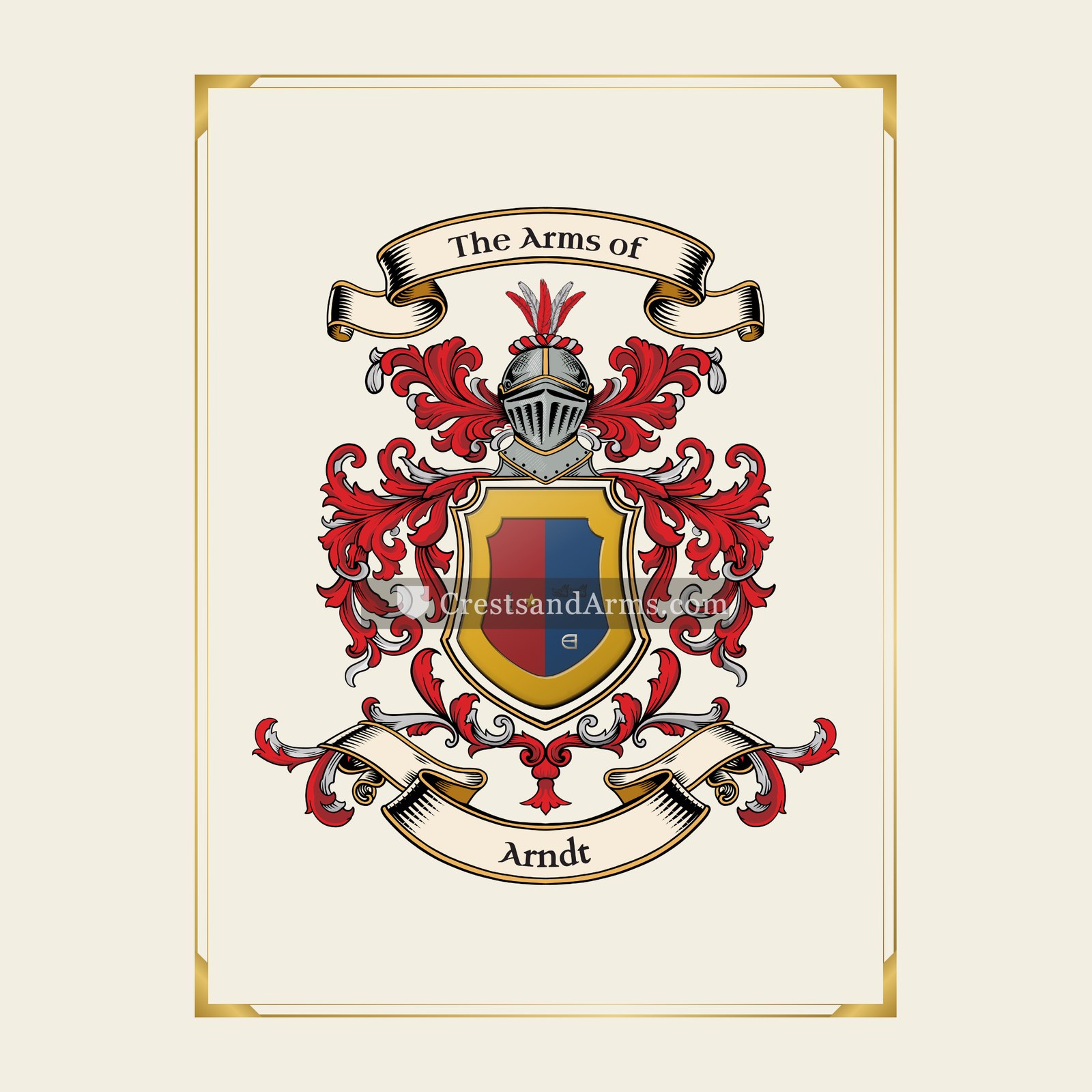 With gold border