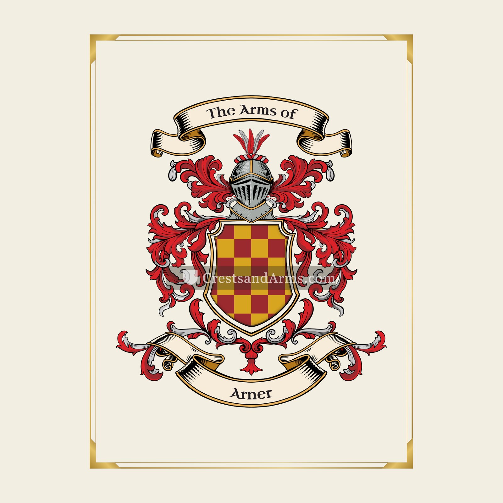 With gold border