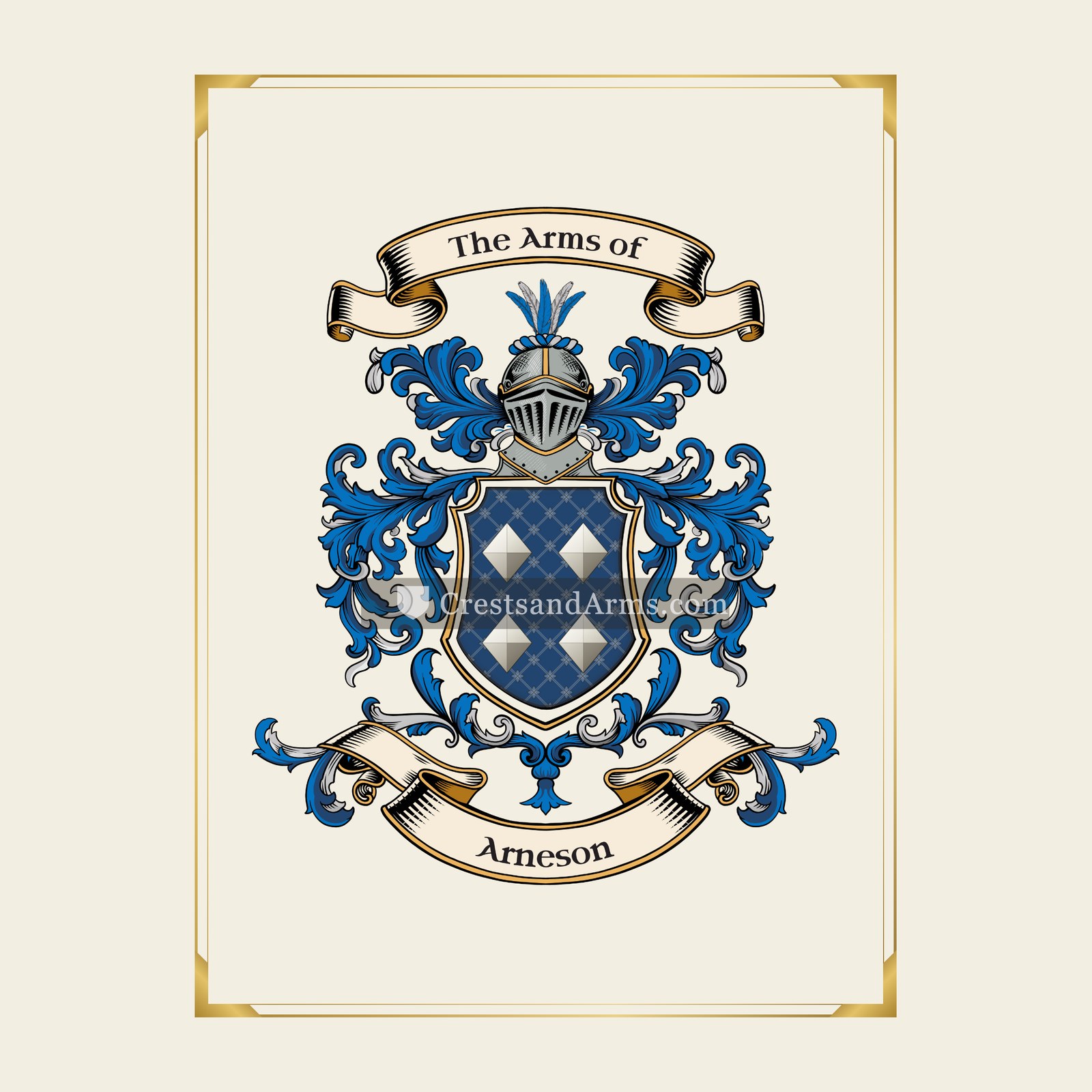 With gold border