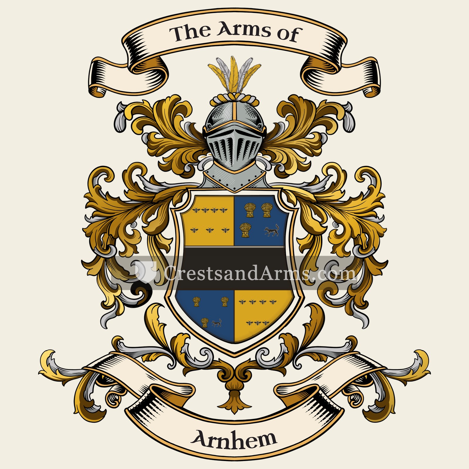 The Arnhem coat of arms, drawn from the recorded blazon