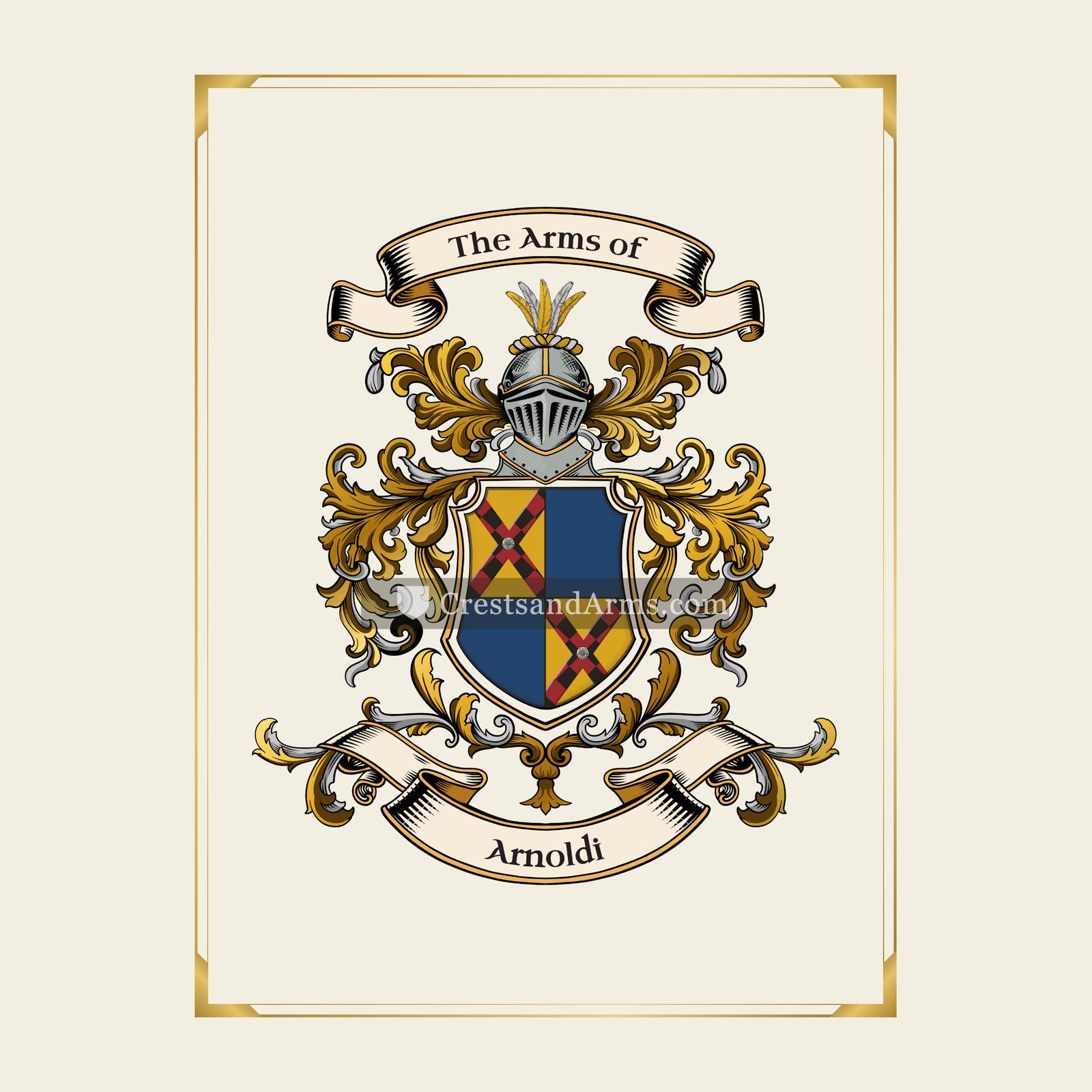 With gold border