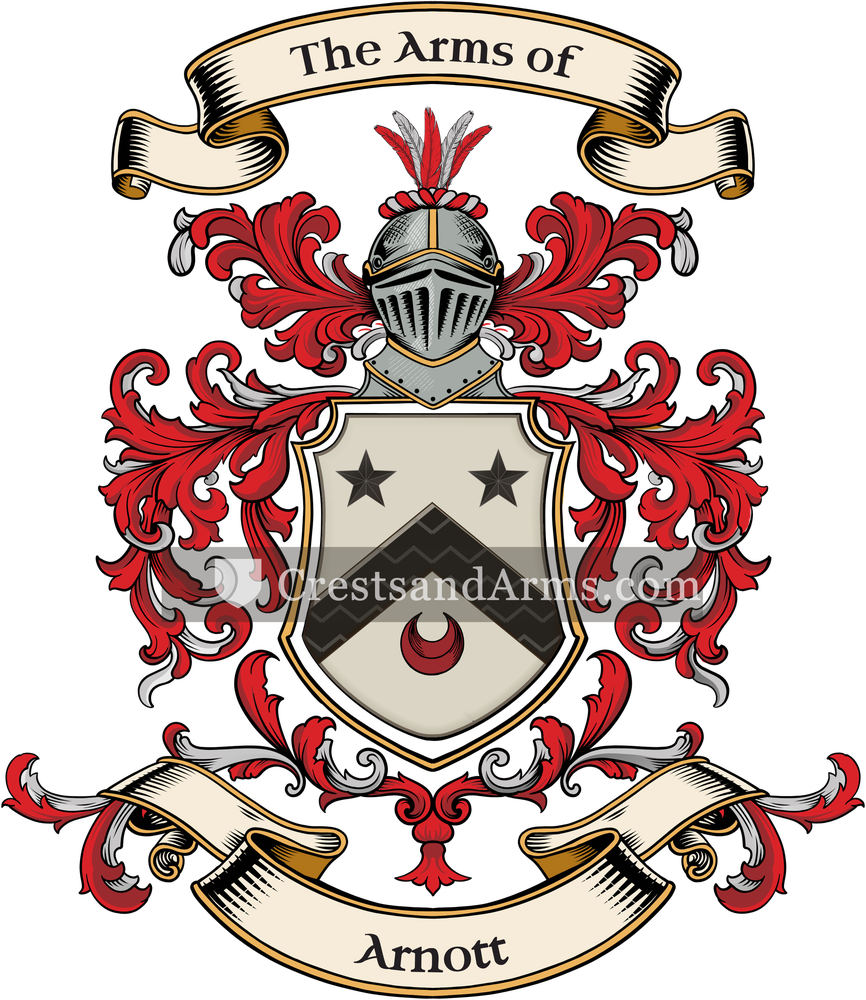 The Arnott coat of arms, drawn from the recorded blazon