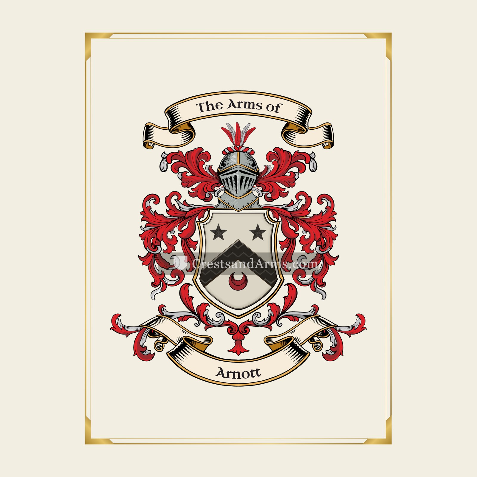 With gold border