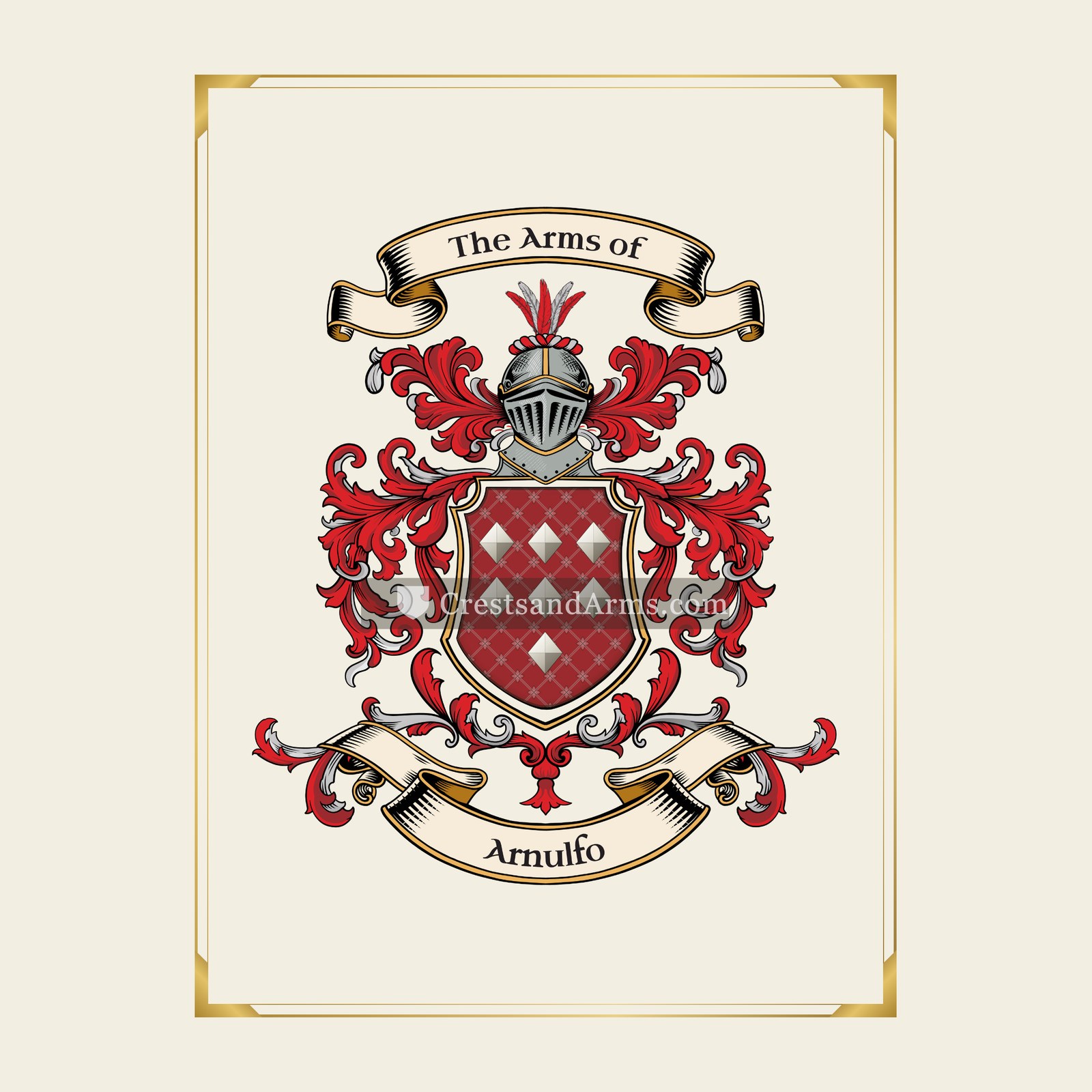 With gold border
