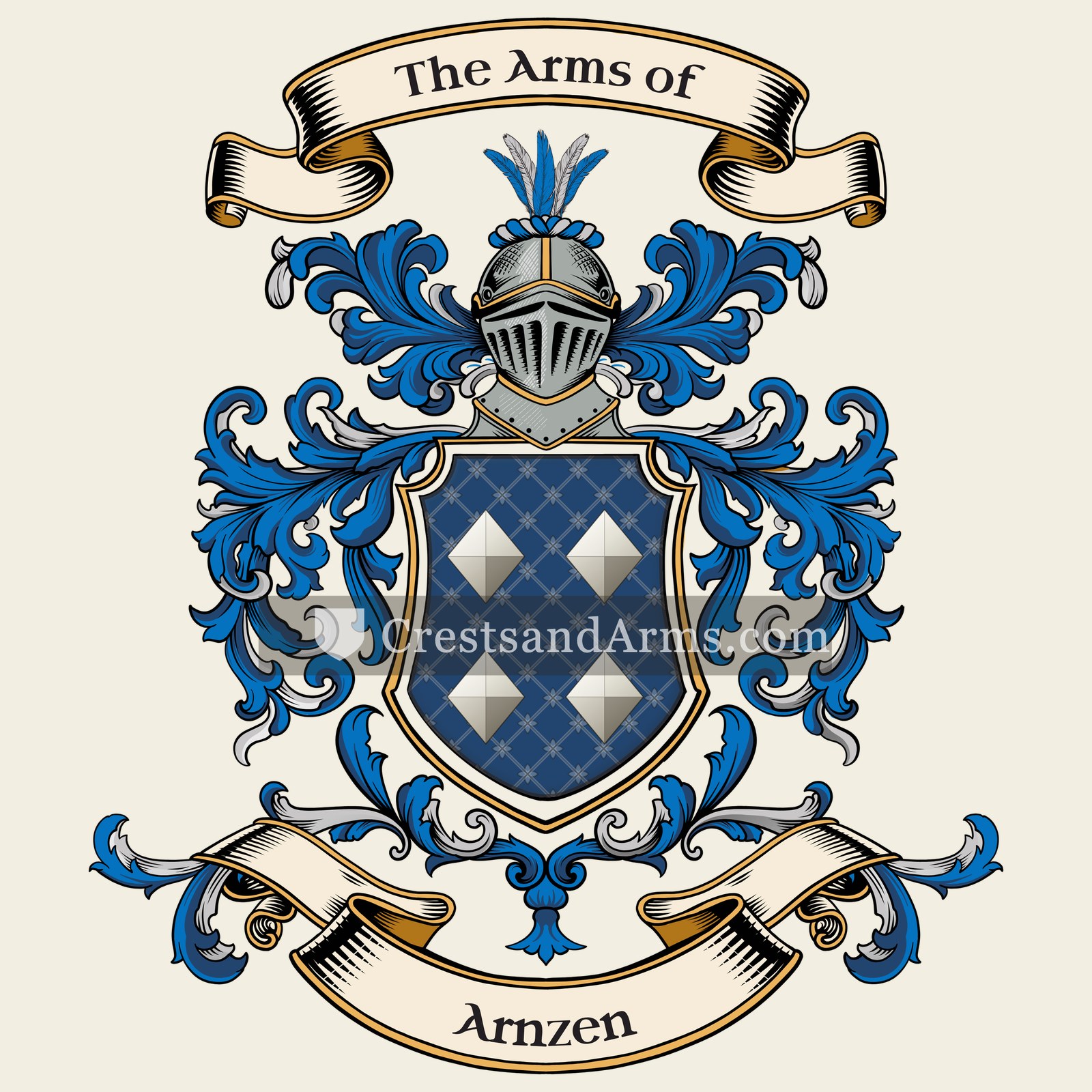 The Arnzen coat of arms, drawn from the recorded blazon