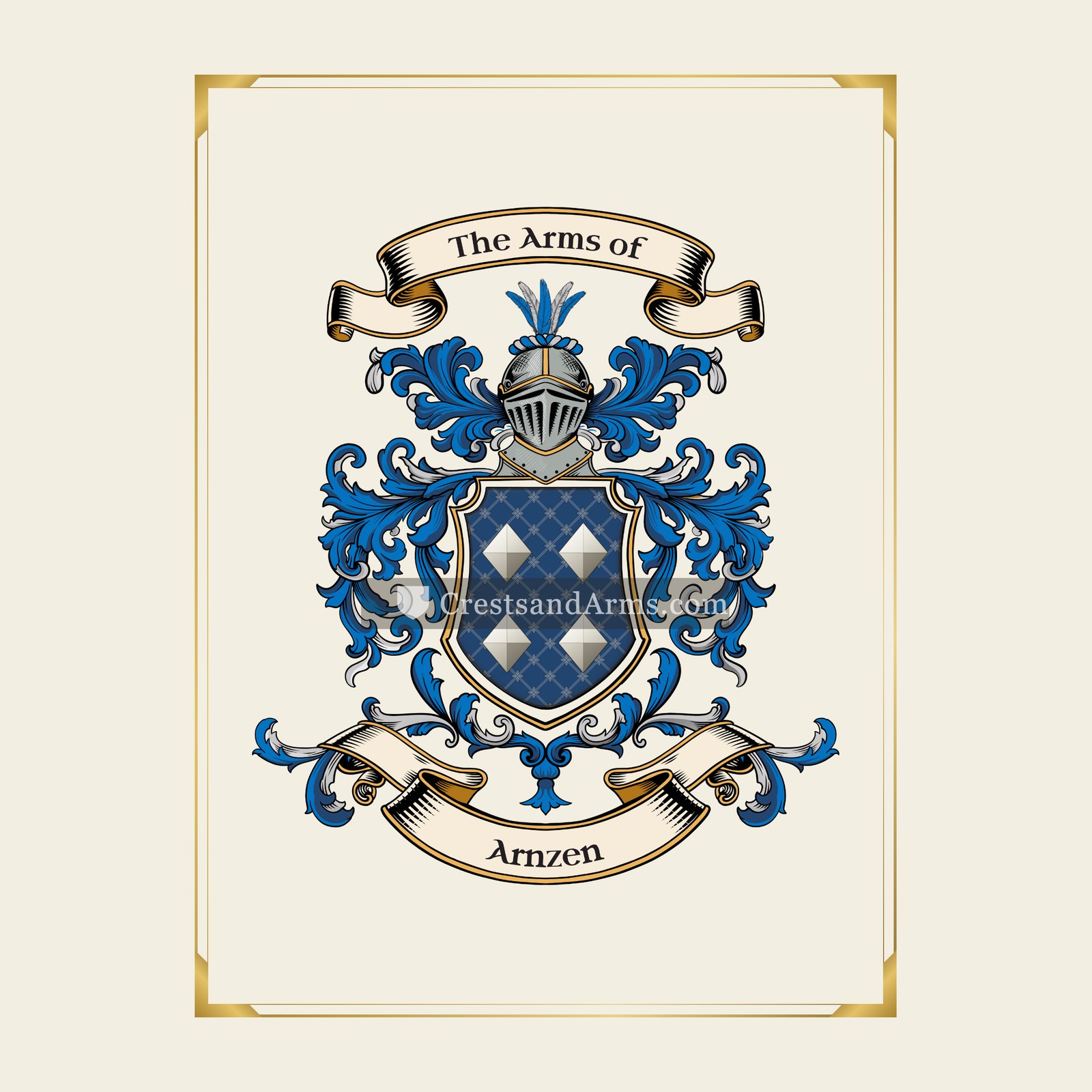 With gold border