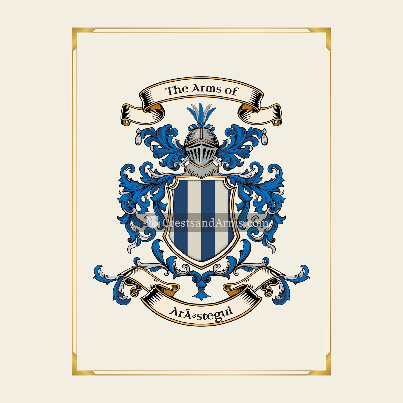 With gold border