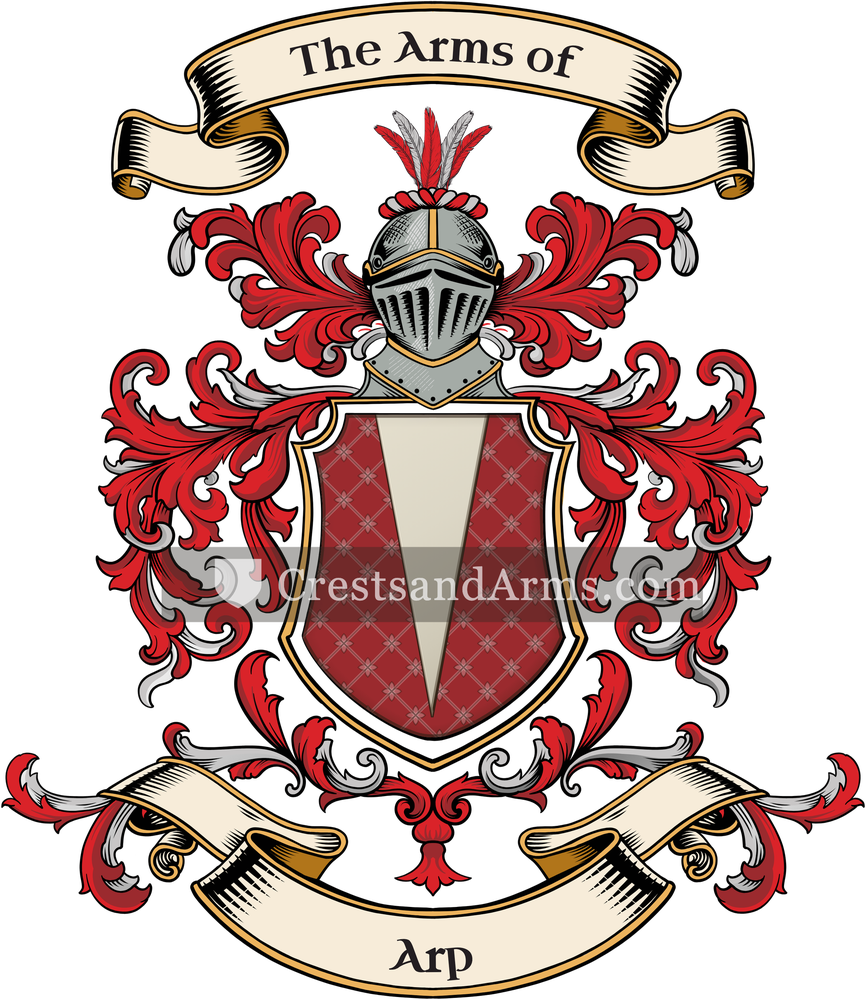 The Arp coat of arms, drawn from the recorded blazon