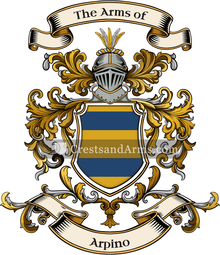 The Arpino coat of arms, drawn from the recorded blazon